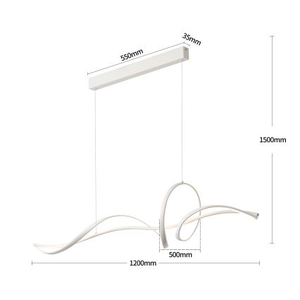 Brilagi - LED fényerőszabályozható kábeles csillár SIGNATURE LED/55W/230V 3000-6000K 120x23 cm fehér + távirányító
