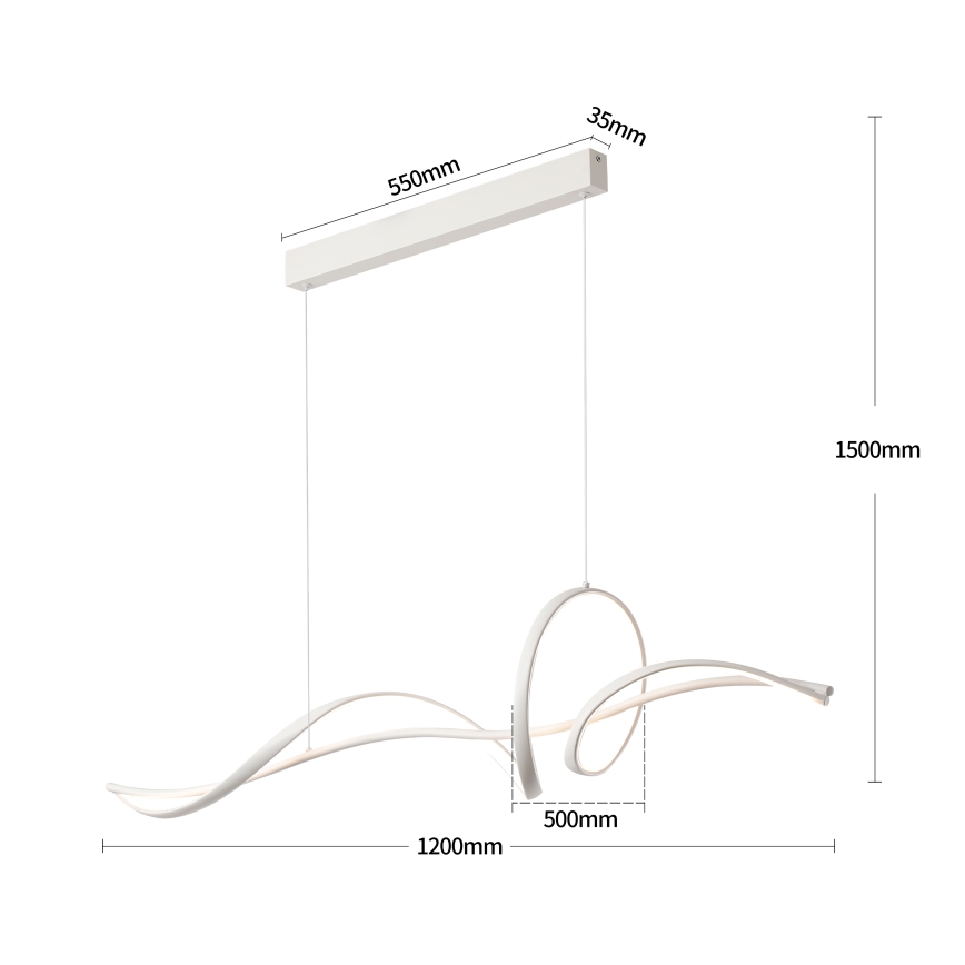 Brilagi - LED fényerőszabályozható kábeles csillár SIGNATURE LED/55W/230V 3000-6000K 120x23 cm fehér + távirányító