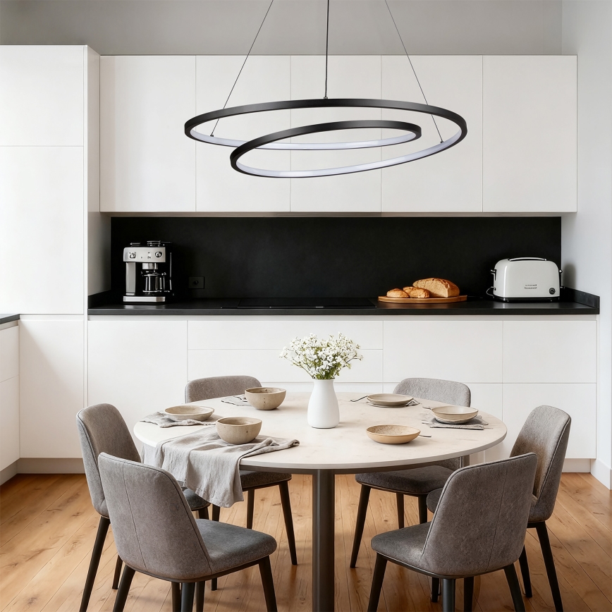 Brilagi - TWISTER LED dimmelhető kábeles függeszték LED/105W/230V 3000–6000K, Ø 100 cm, fekete + távirányítóval