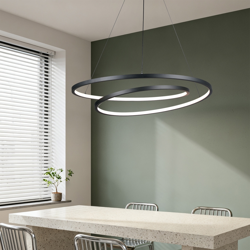 Brilagi - TWISTER LED dimmelhető kábeles függeszték LED/105W/230V 3000–6000K, Ø 100 cm, fekete + távirányítóval
