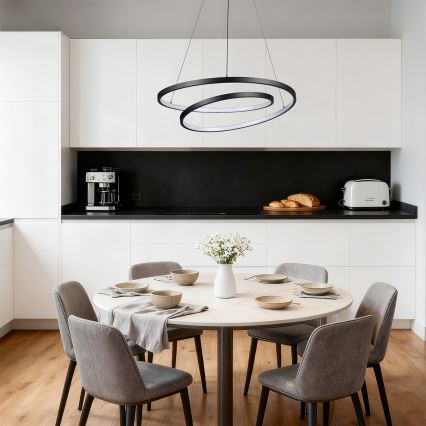 Brilagi - LED fényerőszabályozható kábeles csillár TWISTER LED/48W/230V 3000-6000K átm. 50 cm fekete + távirányító