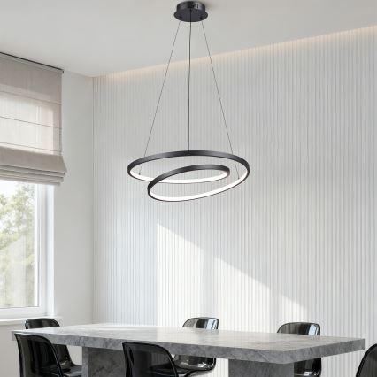 Brilagi - LED fényerőszabályozható kábeles csillár TWISTER LED/48W/230V 3000-6000K átm. 50 cm fekete + távirányító