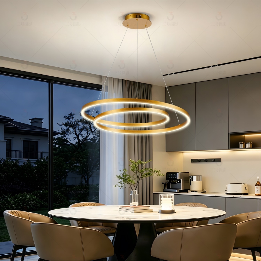 Brilagi - LED fényerőszabályozható kábeles függeszték TWISTER LED/75W/230V 3000-6000K átm. 70 cm arany + távirányítóval