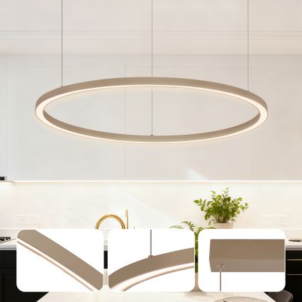Brilagi - LED-dimmelhető, kábelre függesztett PORTOFINO csillár LED/60W/230V 3000–6000 K átm. 80 cm bézs + távirányító