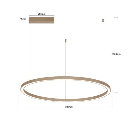 Brilagi - LED-dimmelhető, kábelre függesztett PORTOFINO csillár LED/60W/230V 3000–6000 K átm. 80 cm bézs + távirányító