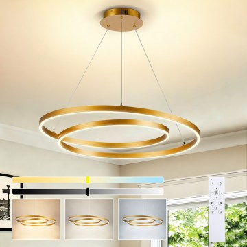 Brilagi - LED dimmelhető kábeles függeszték TWISTER LED/75W/230V 3000-6000K átm. 70 cm arany + távirányító