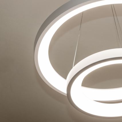 Brilagi - Fényerőszabályozható kábelen függesztett LED csillár FALCON SLIM LED/68W/230V 3000-6500K Ø 50 cm fehér + távirányító