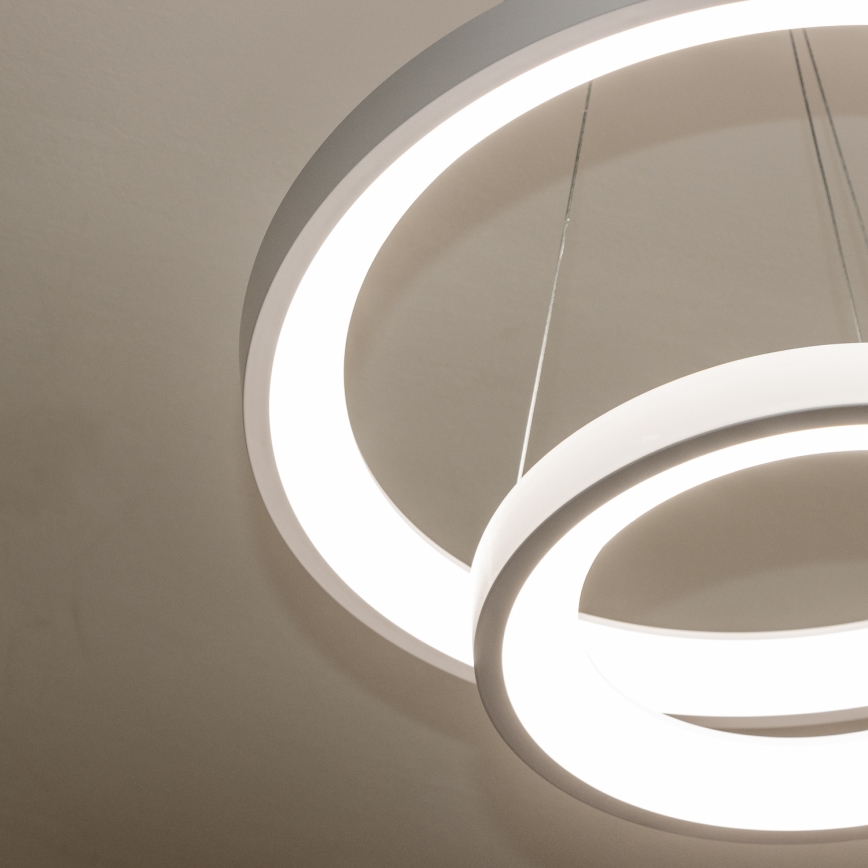 Brilagi - Fényerőszabályozható kábelen függesztett LED csillár FALCON SLIM LED/68W/230V 3000-6500K Ø 50 cm fehér + távirányító