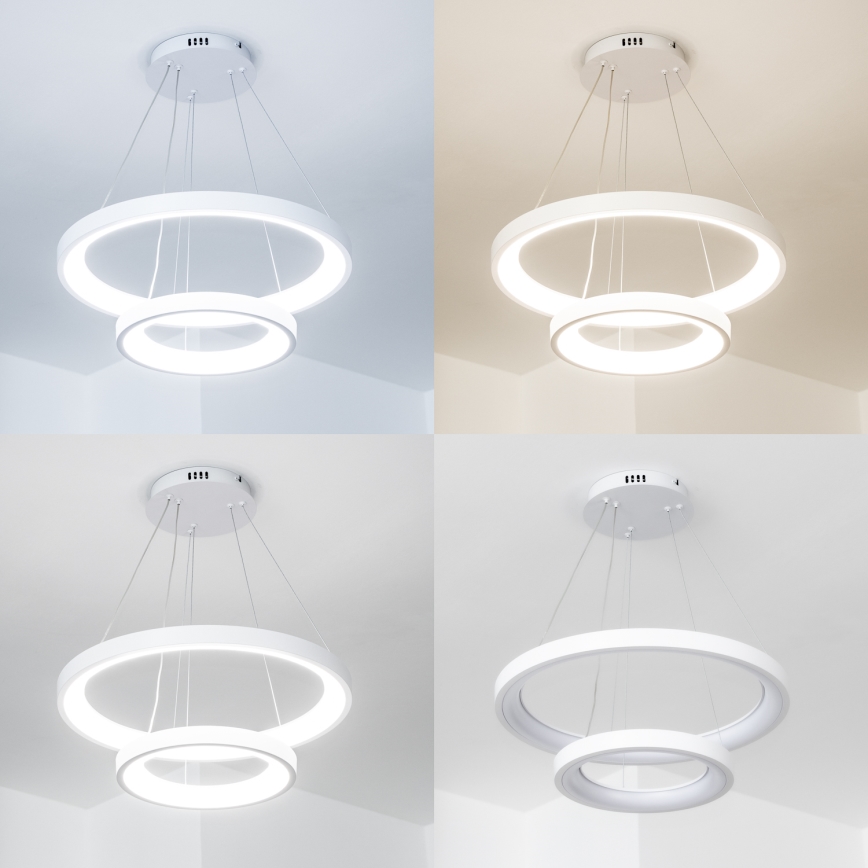 Brilagi - Fényerőszabályozható kábelen függesztett LED csillár FALCON SLIM LED/68W/230V 3000-6500K Ø 50 cm fehér + távirányító