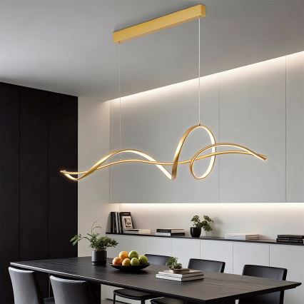 Brilagi - LED fényerőszabályozható kábelen függesztett csillár SIGNATURE LED/55W/230V 3000-6000K 120x23 cm arany + távirányító
