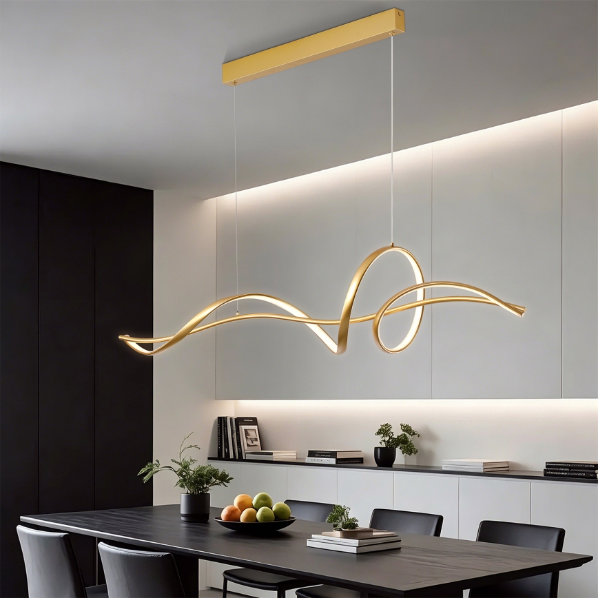 Brilagi - LED fényerőszabályozható kábelen függesztett csillár SIGNATURE LED/55W/230V 3000-6000K 120x23 cm arany + távirányító