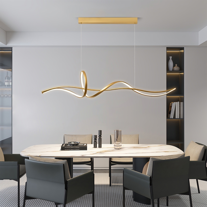 Brilagi - LED fényerőszabályozható kábelen függesztett csillár SIGNATURE LED/55W/230V 3000-6000K 120x23 cm arany + távirányító