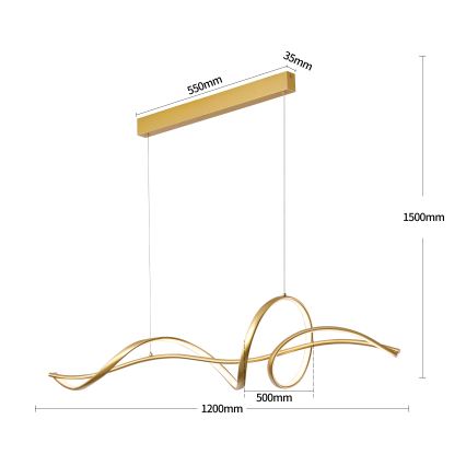Brilagi - LED fényerőszabályozható kábelen függesztett csillár SIGNATURE LED/55W/230V 3000-6000K 120x23 cm arany + távirányító