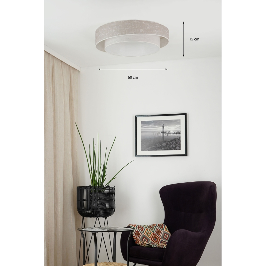 Brilagi - LED Dimmelhető mennyezeti lámpa DOVER SHINE LED/24W/230V 3000/4000/6500K szürke/krémes + távirányítás