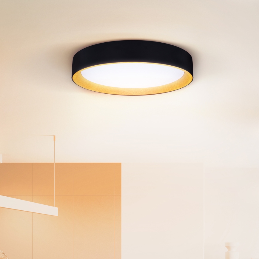 Brilagi - LED Dimmelhető mennyezeti lámpa LARIOS LED/48W/230V 3000-6500K ø 39 cm fekete + távirányítás