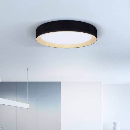 Brilagi - LED Dimmelhető mennyezeti lámpa LARIOS LED/48W/230V 3000-6500K ø 39 cm fekete + távirányítás