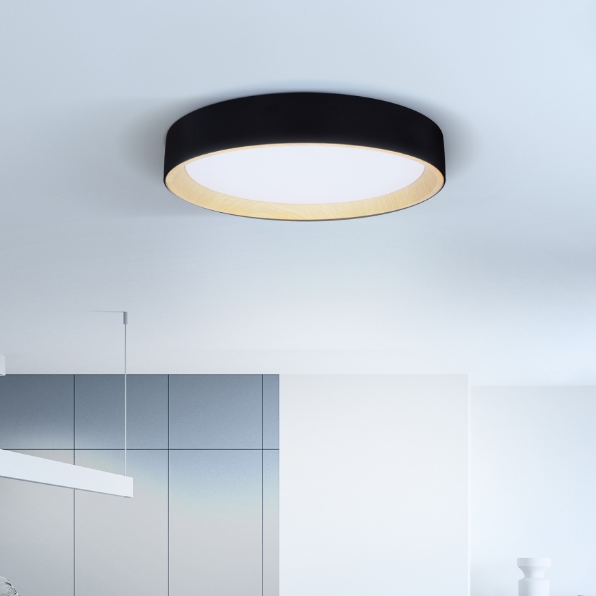 Brilagi - LED Dimmelhető mennyezeti lámpa LARIOS LED/48W/230V 3000-6500K ø 39 cm fekete + távirányítás