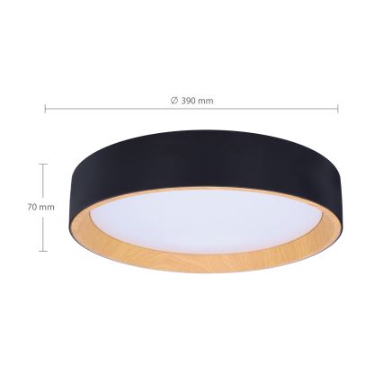 Brilagi - LED Dimmelhető mennyezeti lámpa LARIOS LED/48W/230V 3000-6500K ø 39 cm fekete + távirányítás