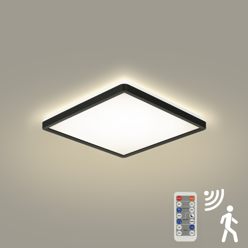 Brilagi - LED dimmelhető lámpa mozgás- és alkonyatérzékelővel ULTRA VÉKONY LED/18W/230V 30x30 cm + távirányító