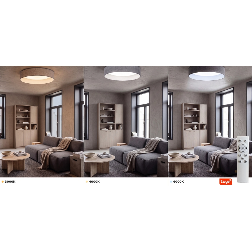 Brilagi - LED dimmelhető mennyezeti lámpa VELVET SMARTIX STARS LED/36W/230V 3000-6000K átmérő 55 cm szürke Wi-Fi Tuya Beacon + távirányító