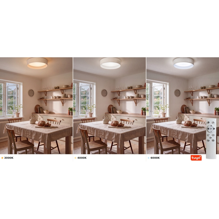 Brilagi - LED fényerőszabályozható mennyezeti lámpatest VELVET SMARTIX STARS LED/36W/230V 3000-6000K átm. 55 cm fehér Wi-Fi Tuya Beacon + távirányító