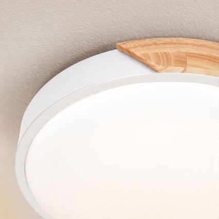 Brilagi - LED dimmelhető mennyezeti lámpa PILANA LED/48W/230V tölgy/fehér Ø 40 cm + távirányító