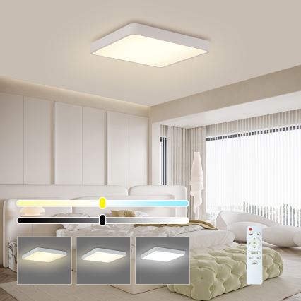 Brilagi - LED dimmelhető mennyezeti lámpa POOL SQUARE LED/36W/230V 3000-6000K 40x40 cm fehér + távirányító