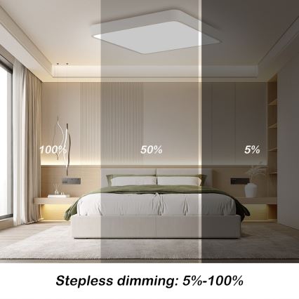 Brilagi - LED dimmelhető mennyezeti lámpa POOL SQUARE LED/36W/230V 3000-6000K 40x40 cm fehér + távirányító