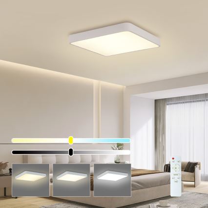 Brilagi - LED állítható fényerejű mennyezeti lámpa POOL SQUARE LED/48W/230V 3000-6000K 50x50 cm fehér + távirányító