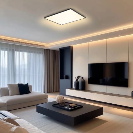 Brilagi - LED Dimmelhető mennyezeti lámpa SLIMFRAME LED/58W/230V 60x60 cm 3000-6000K fekete + távirányítás