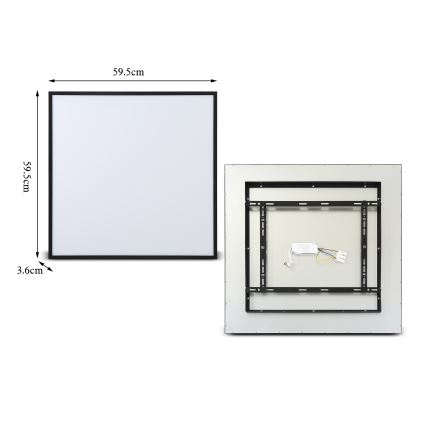 Brilagi - LED Dimmelhető mennyezeti lámpa SLIMFRAME LED/58W/230V 60x60 cm 3000-6000K fekete + távirányítás
