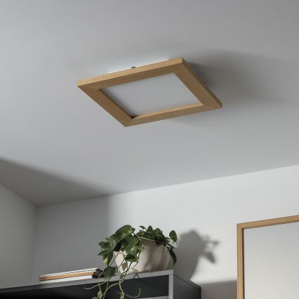 Brilagi - LED Dimmelhető mennyezeti lámpa SLIMFRAME WOOD LED/25W/230V 34x34 cm 3000-6000K barna + távirányítás
