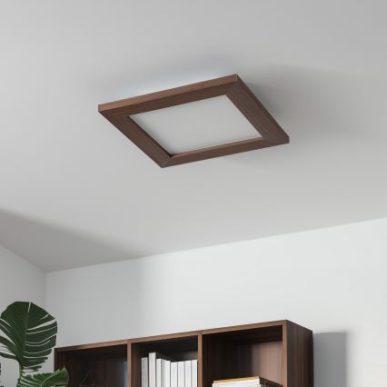 Brilagi - LED Dimmelhető mennyezeti lámpa SLIMFRAME WOOD LED/25W/230V 34x34 cm 3000-6000K sötét barna + távirányítás