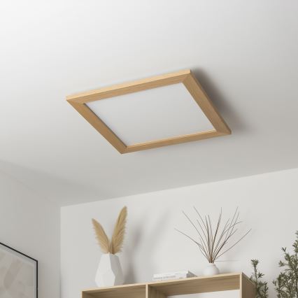 Brilagi - LED Dimmelhető mennyezeti lámpa SLIMFRAME WOOD LED/36W/230V 49,5x49,5 cm 3000-6000K barna + távirányítás