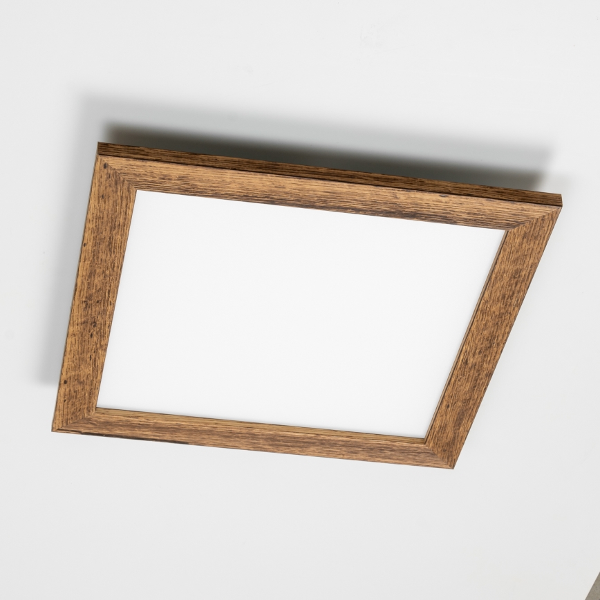 Brilagi - LED Dimmelhető mennyezeti lámpa SLIMFRAME WOOD LED/36W/230V 49,5x49,5 cm 3000-6000K barna + távirányítás