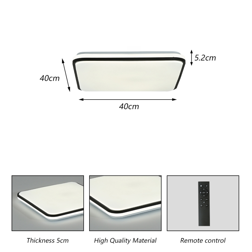 Brilagi - LED Dimmelhető mennyezeti lámpa SMART LED/28W/230V 3000-6000K 40x40 cm Wi-Fi Tuya + távirányítás