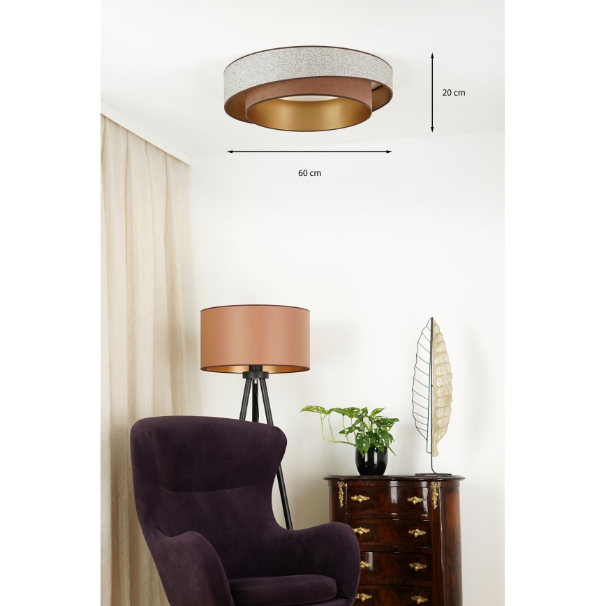 Brilagi - LED Dimmelhető mennyezeti lámpa VEGAS SHINE LED/24W/230V átm. 60 cm 3000/4000/6500K barna + távirányítás