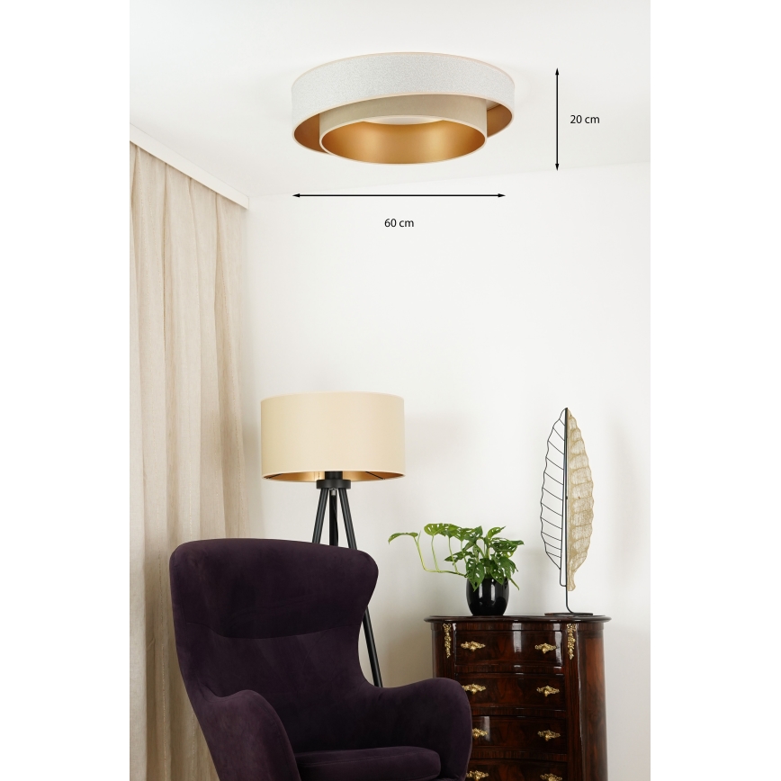 Brilagi - LED Dimmelhető mennyezeti lámpa VEGAS SHINE LED/24W/230V átm. 60 cm 3000/4000/6500K krémes/bézs + távirányítás