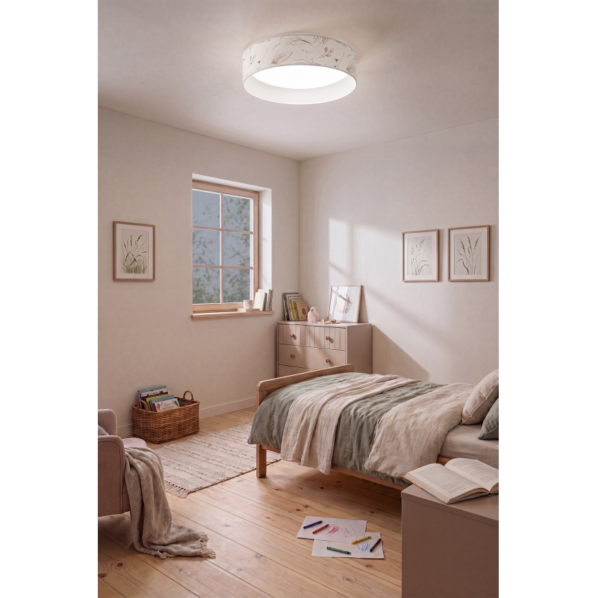 Brilagi - VELVET SMARTIX dimmelhető LED mennyezeti lámpatest 24W/230V 3000–6000K átm. 45 cm fehér/virágmintás Wi‑Fi Tuya Beacon + távirányító