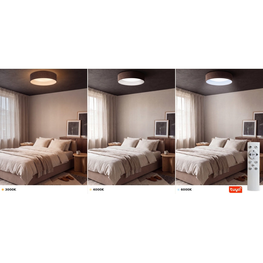 Brilagi - LED Dimmelhető mennyezeti lámpatest VELVET SMARTIX LED/36W/230V 3000-6000K átm. 55 cm barna Wi-Fi Tuya Beacon + távirányító