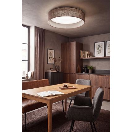 Brilagi - LED dimmelhető mennyezeti lámpa VELVET SMARTIX LED/36W/230V 3000–6000K átm. 55 cm barna Wi‑Fi Tuya Beacon + távirányító