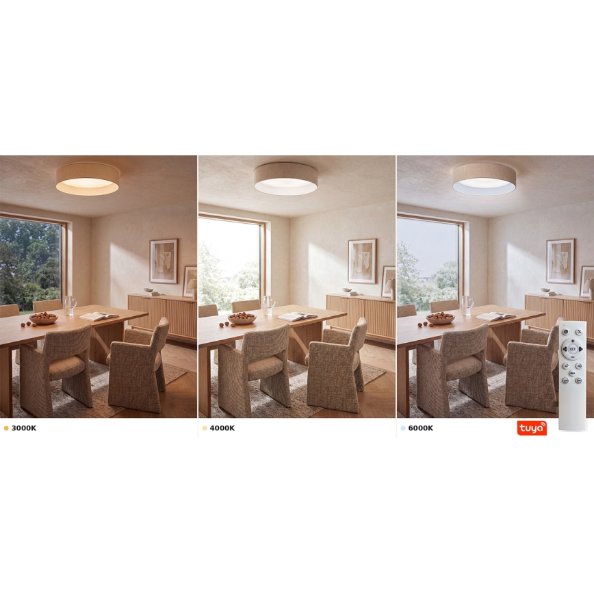 Brilagi - LED dimmelhető mennyezeti lámpa VELVET SMARTIX LED/36W/230V 3000-6000K átm. 55 cm krémszínű Wi-Fi Tuya Beacon + távirányító
