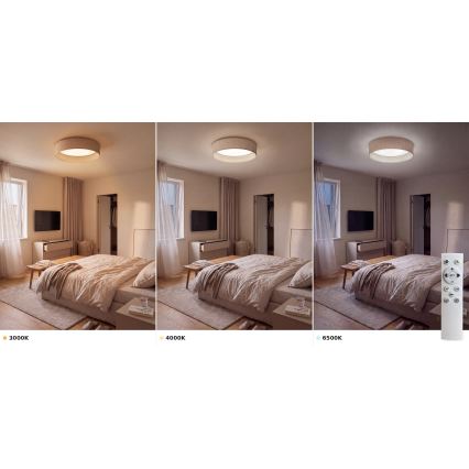 Brilagi - Dimmelhető LED mennyezeti lámpa VELVET SMART VARI LED/24W/230V 3000-6500K átm. 45 cm, bézs + távirányító
