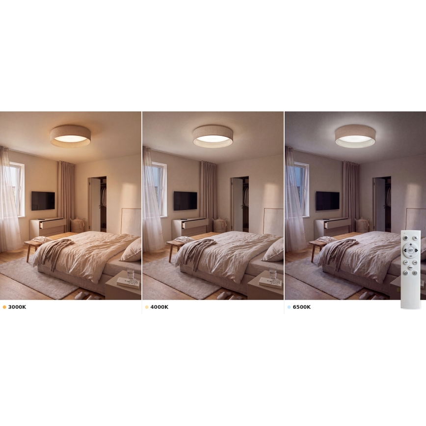 Brilagi - Dimmelhető LED mennyezeti lámpa VELVET SMART VARI LED/24W/230V 3000-6500K átm. 45 cm, bézs + távirányító