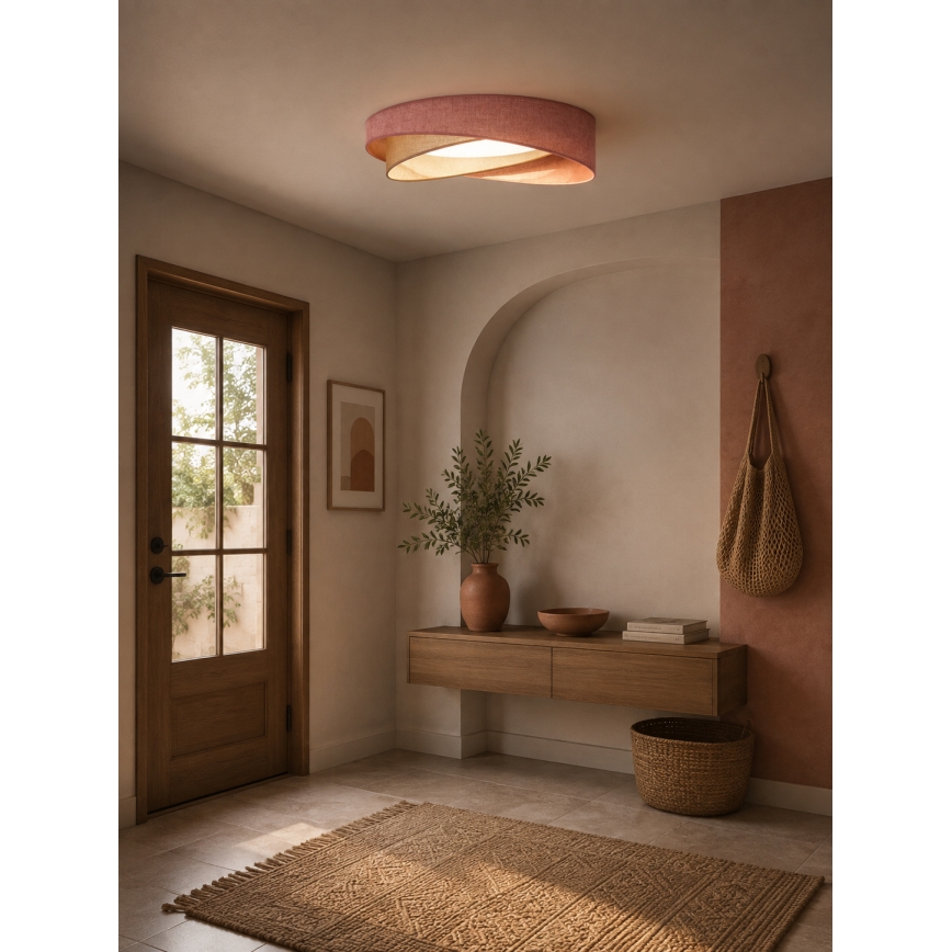 BRILAGI - LED fényerőszabályozható mennyezeti lámpa VELVET TWIST LED/36W/230V 3000-6000K átm. 65 cm Wi-Fi Tuya Beacon rózsaszín/krémszínű + távirányító