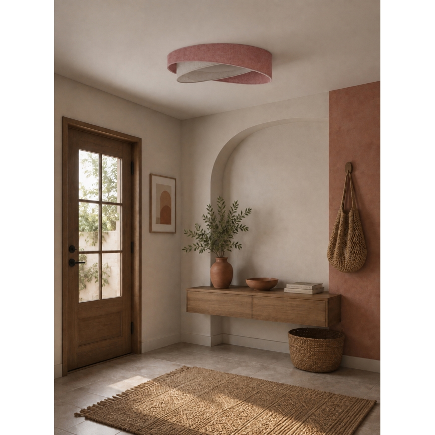 BRILAGI - LED fényerőszabályozható mennyezeti lámpa VELVET TWIST LED/36W/230V 3000-6000K átm. 65 cm Wi-Fi Tuya Beacon rózsaszín/krémszínű + távirányító