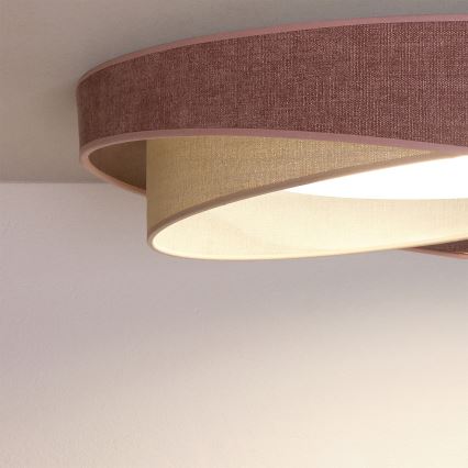 BRILAGI - LED fényerőszabályozható mennyezeti lámpa VELVET TWIST LED/36W/230V 3000-6000K átm. 65 cm Wi-Fi Tuya Beacon rózsaszín/krémszínű + távirányító