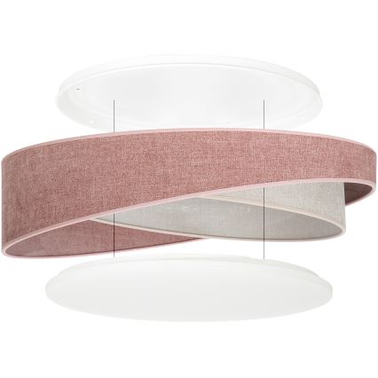 BRILAGI - LED fényerőszabályozható mennyezeti lámpa VELVET TWIST LED/36W/230V 3000-6000K átm. 65 cm Wi-Fi Tuya Beacon rózsaszín/krémszínű + távirányító
