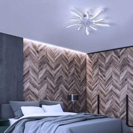 Brilagi - LED dimmelhető mennyezeti lámpa ventilátorral LED/50W/230V 3000-6500K fehér + távirányító