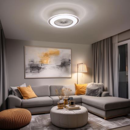 Brilagi - LED Dimmelhető lámpa ventilátorral RONDA LED/48W/230V 3000-6000K ezüst + távirányító